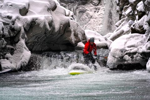 Matt Maddaloni sending off the lower falls Mamquam